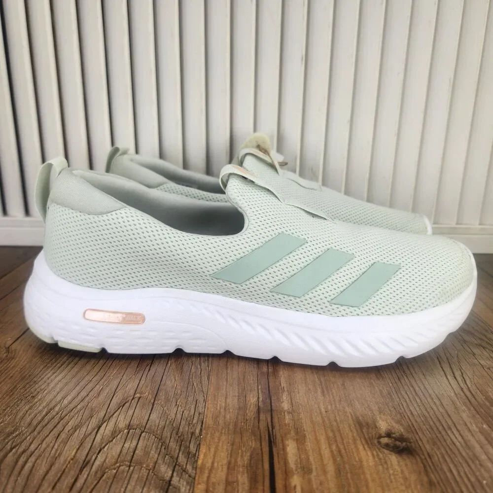 Adidas Cloudfoam Move Lounger Womens Size 7.5 Green Slip On Comfort Shoes JH6312